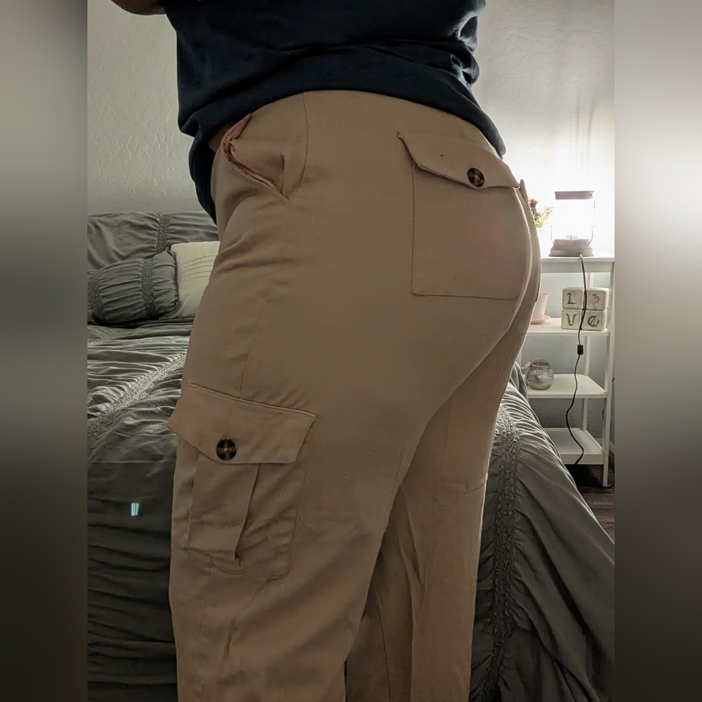 Forever 21+ Pink Denim Wash Cargo Pants